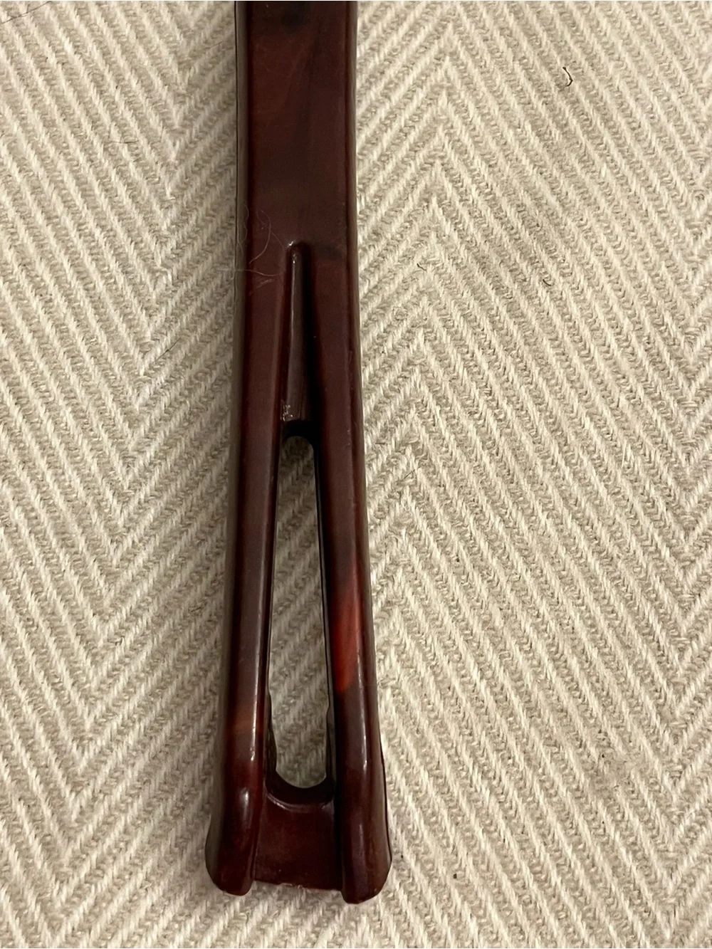 Stanhome Stainless 2 Prong Meat Fork 13” Vintage Brown Handle Used